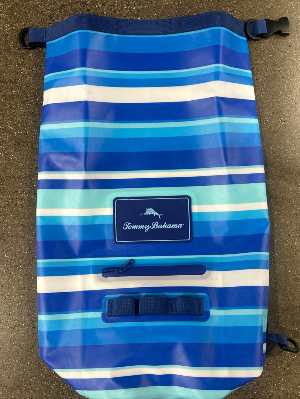 Tommy Bahama NEW  Blue and White Striped 20 L Waterproof Bag